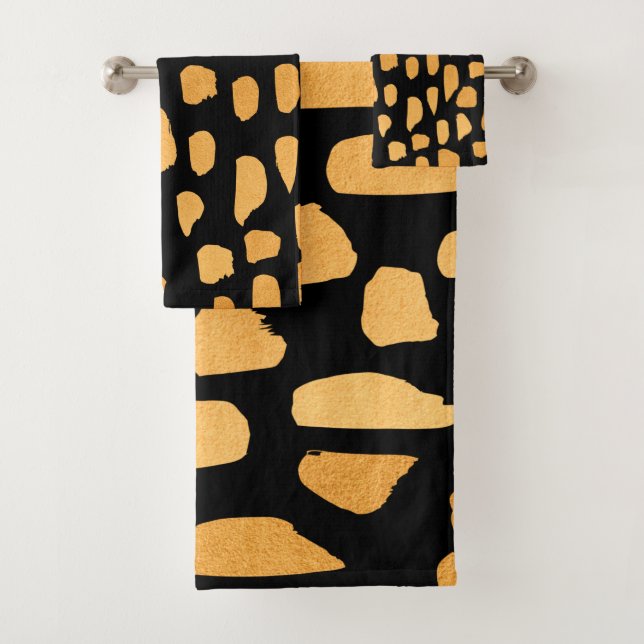 Gold Pattern        Bath Towel Set (Insitu)