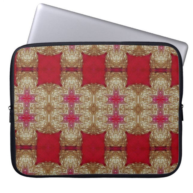 Gold pattern cement wall closeabstract, ancient, a laptop sleeve (Front)