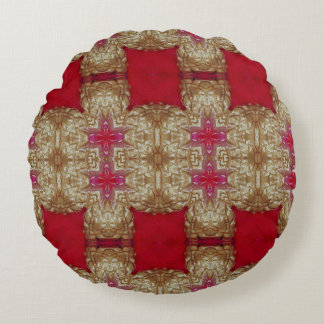 Gold pattern cement wall closeabstract, ancient, a round cushion