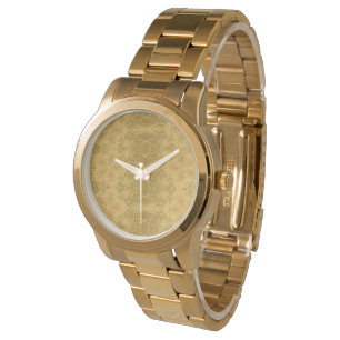 Gold pattern geometric art watch