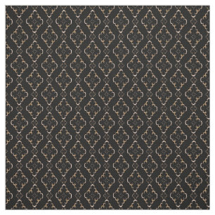Gold pattern on black . Stylish art deco. Fabric