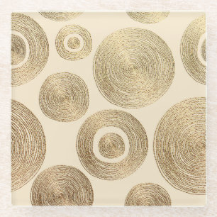 Gold pattern: shiny abstract luxury design glass coaster