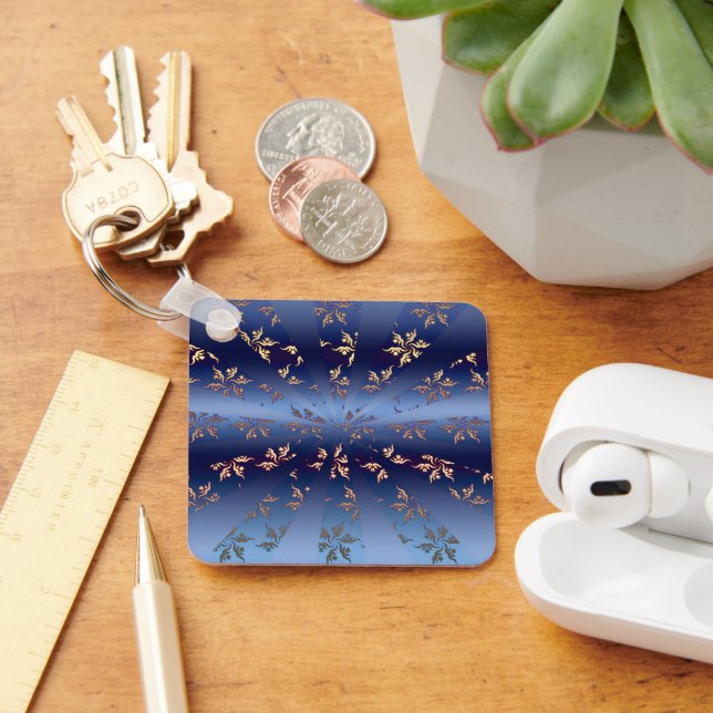 Gold Pattern Sun Burst Key Ring (Desk)