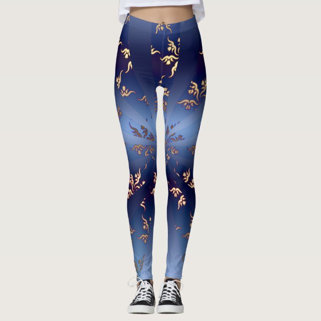 Gold Pattern Sun Burst Leggings (Front)