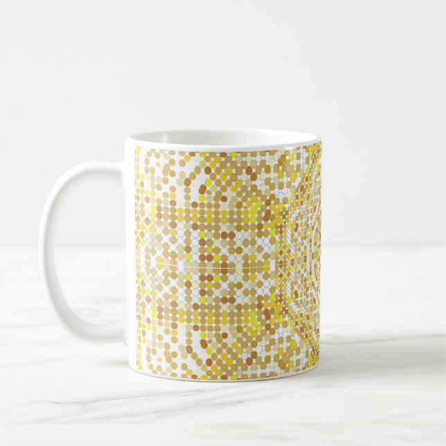 Gold pattern texture with golden mosaics in the By Coffee Mug (Left)