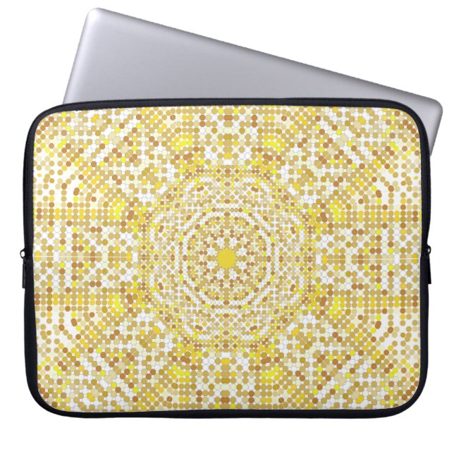 Gold pattern texture with golden mosaics in the By Laptop Sleeve (Front)