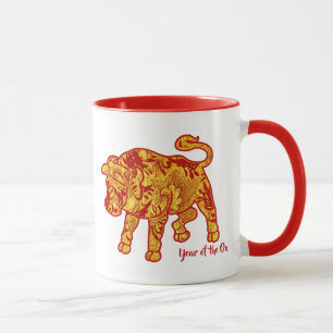 Gold Pattern Year Of The Ox Mug