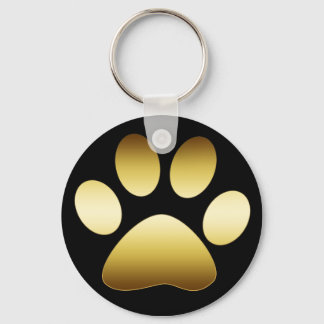 GOLD PAW PRINT KEY RING