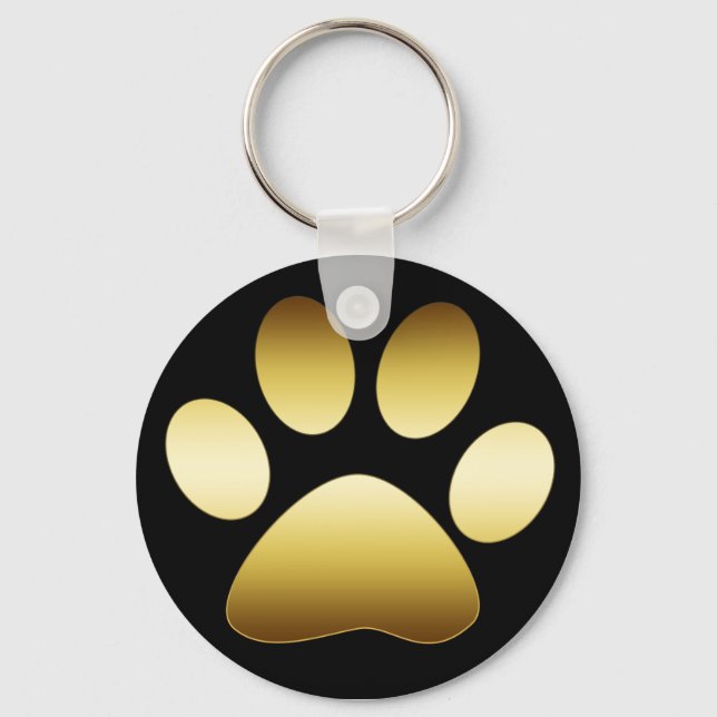 GOLD PAW PRINT KEY RING (Front)