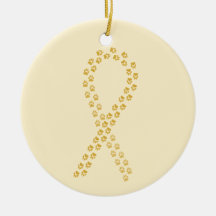 Gold Pawprint Ribbon
