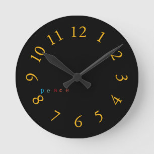 Gold Peace  Round Clock