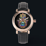 Gold Peacock Colors Hamsa Green Sapphire Third Eye Watch<br><div class="desc">You are viewing The Lee Hiller Photography Art and Designs Collection of Home and Office Decor,  Apparel,  Gifts and Collectibles. The Designs include Lee Hiller Photography and Mixed Media Digital Art Collection. You can view her Nature photography at http://HikeOurPlanet.com/ and follow her hiking blog within Hot Springs National Park.</div>