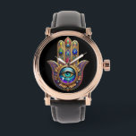 Gold Peacock Colors Hamsa Green Sapphire Third Eye Watch<br><div class="desc">You are viewing The Lee Hiller Photography Art and Designs Collection of Home and Office Decor,  Apparel,  Gifts and Collectibles. The Designs include Lee Hiller Photography and Mixed Media Digital Art Collection. You can view her Nature photography at http://HikeOurPlanet.com/ and follow her hiking blog within Hot Springs National Park.</div>