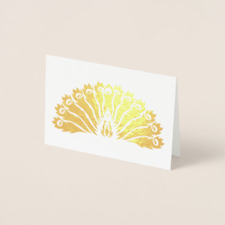 Gold Peacock (Fan) Notecard Foil Card