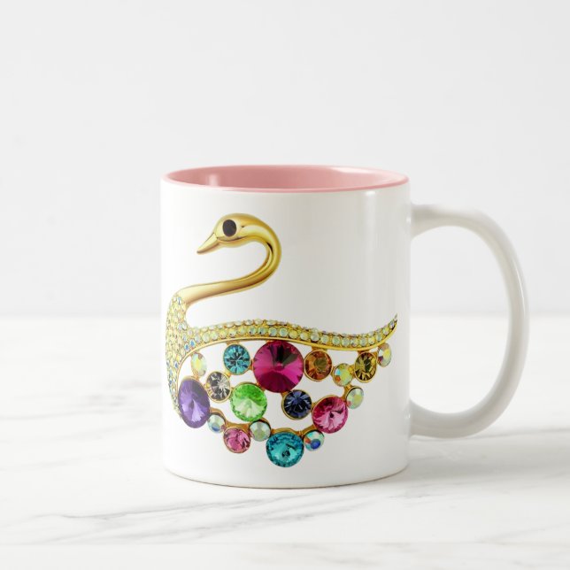 Gold Peacock & Jewels Mug (Right)