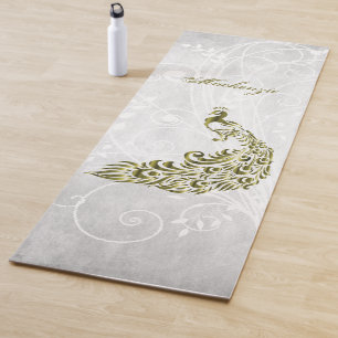 Gold Peacock Personalised Yoga Mat