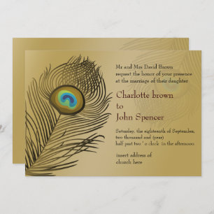 gold peacock wedding  Invitations
