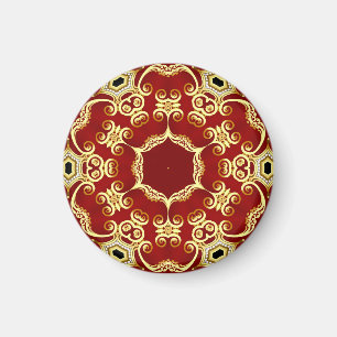 Gold pearl: decorative frame illustration. magnet
