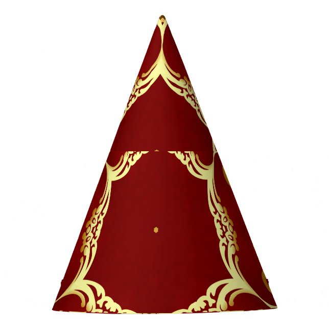 Gold pearl: decorative frame illustration. party hat (Front)