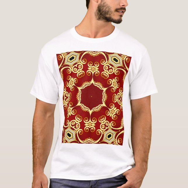 Gold pearl: decorative frame illustration. T-Shirt (Front)