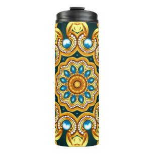 Gold Pearl Decorative Frame Illustration Thermal Tumbler