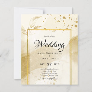 Gold Pearl WEDDING Alcohol INK Abstract LeahG