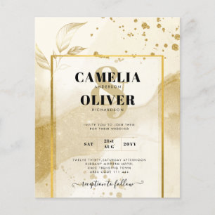 Gold Pearl WEDDING Alcohol INK Abstract LeahG Flyer