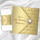 Gold Pearl Womans 50th Birthday Party Invitation<br><div class="desc">Elegant gold and gold swirl flourish with pearl centre jewel woman's gold fiftieth birthday party invitation. This beautiful gold 50th birthday party invitation is easily customised for your event by simply adding your details in the font style and wording of your choice.</div>