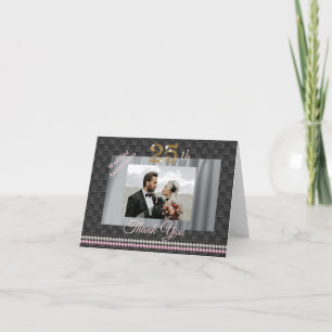 Gold & Pearls 25th Wedding Anniversary Thank You Card