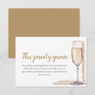 Gold Pearls and Prosecco Bridal Shower Panty Game Invitation