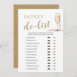 Gold Pearls and Prosecco Honey Do List Bridal Game Invitation