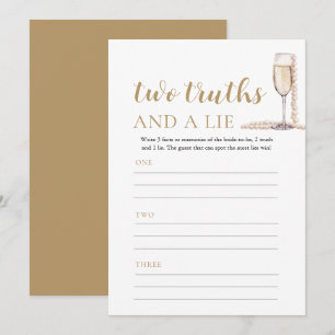 Gold Pearls and Prosecco Two Truths and a Lie Game Invitation