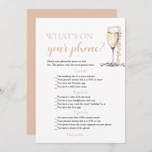 Gold Pearls and Prosecco What's On Your Phone Game Invitation