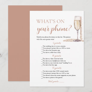 Gold Pearls and Prosecco What's On Your Phone Game Invitation