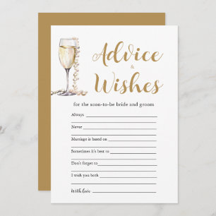 Gold Pearls & Prosecco Advice and Wishes Game Card