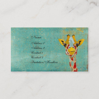 Gold Peeking Giraffe Business Card/Tags Business Card