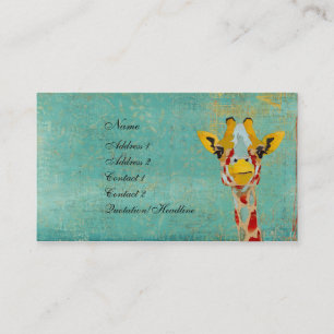 Gold Peeking Giraffe Business Card/Tags Card