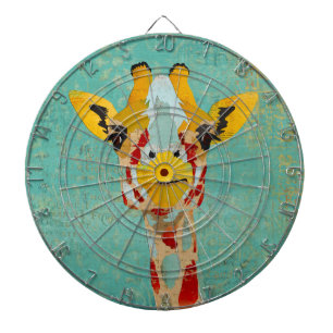 Gold Peeking Giraffe Dartboard
