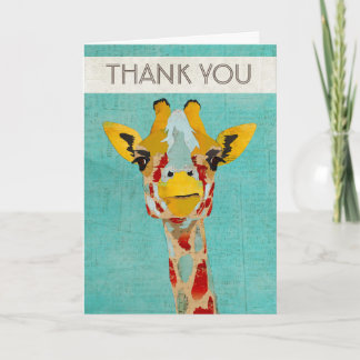 Gold Peeking Giraffe  Thank You Card