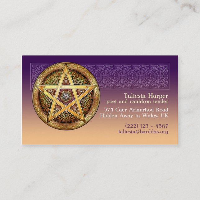 Gold Pentacle Business Cards (Front)