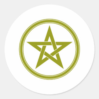 gold pentacle classic round sticker