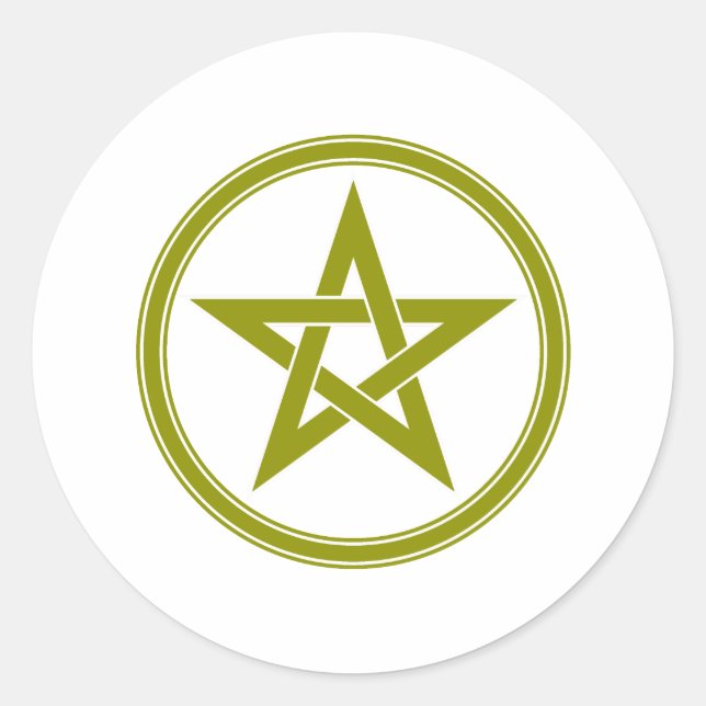 gold pentacle classic round sticker (Front)