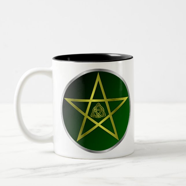 Gold pentacle Two-Tone coffee mug (Left)