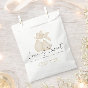 Gold Perfect Pear Bridal Shower Love is Sweet Favour Bag