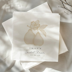 Gold Perfect Pear Bridal Shower Napkin