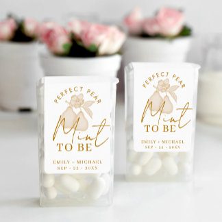 Gold Perfect Pear "Mint to Be" Wedding Favour Labe Label