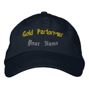 Gold Performer Navy Personalised Celebrating-Hat  Embroidered Hat