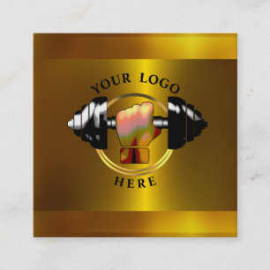 Gold Personal Trainer Social Media Business Card