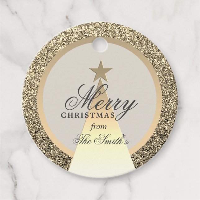 Gold Personalised Christmas Gift Tag (Front)