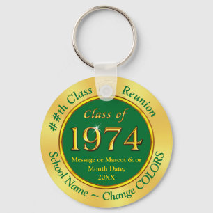 Gold Personalised, Class of 1974 Reunion, Gifts Key Ring